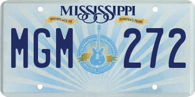 MS license plate MGM272