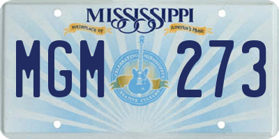 MS license plate MGM273