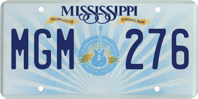 MS license plate MGM276