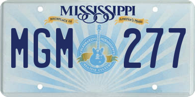 MS license plate MGM277
