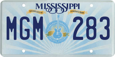 MS license plate MGM283