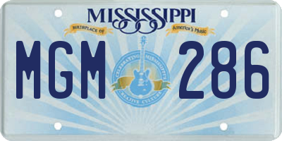 MS license plate MGM286