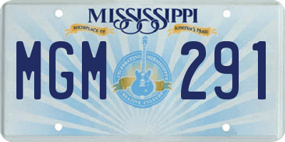 MS license plate MGM291