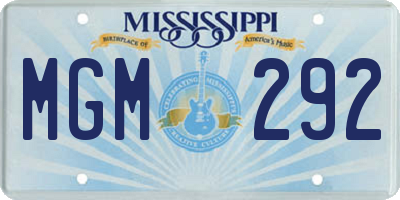 MS license plate MGM292
