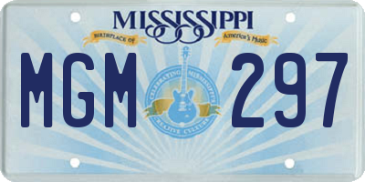 MS license plate MGM297