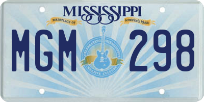 MS license plate MGM298