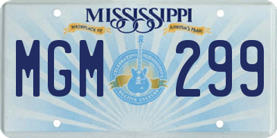MS license plate MGM299
