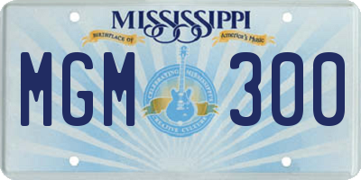 MS license plate MGM300