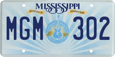 MS license plate MGM302