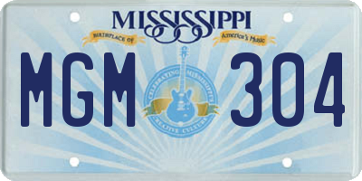 MS license plate MGM304