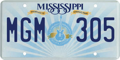 MS license plate MGM305