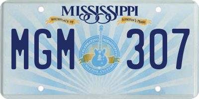 MS license plate MGM307