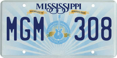 MS license plate MGM308