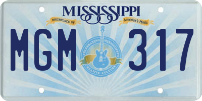 MS license plate MGM317