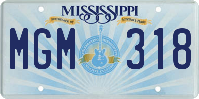 MS license plate MGM318