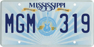 MS license plate MGM319