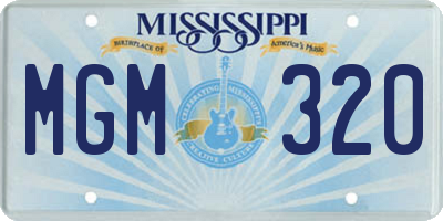 MS license plate MGM320