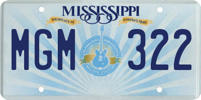 MS license plate MGM322