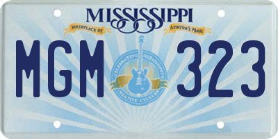 MS license plate MGM323