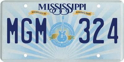 MS license plate MGM324