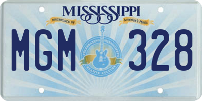 MS license plate MGM328