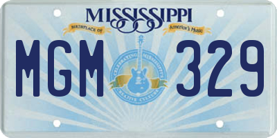 MS license plate MGM329