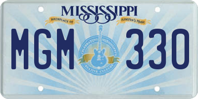MS license plate MGM330