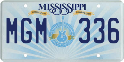 MS license plate MGM336