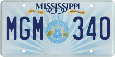 MS license plate MGM340
