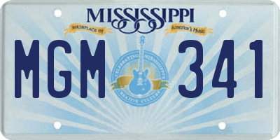 MS license plate MGM341
