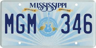 MS license plate MGM346