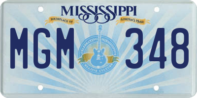 MS license plate MGM348