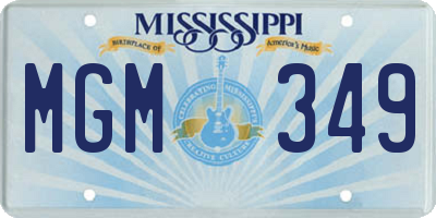 MS license plate MGM349