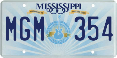 MS license plate MGM354