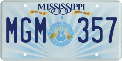 MS license plate MGM357