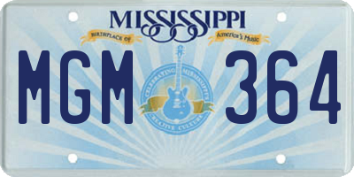 MS license plate MGM364