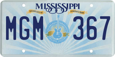 MS license plate MGM367
