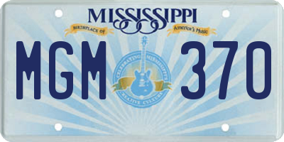 MS license plate MGM370
