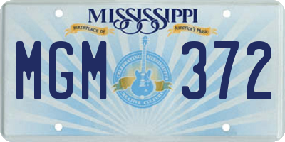 MS license plate MGM372