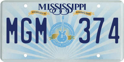 MS license plate MGM374