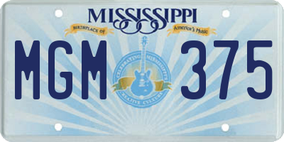 MS license plate MGM375