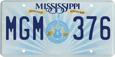 MS license plate MGM376