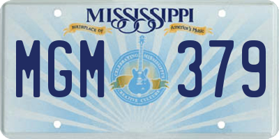 MS license plate MGM379