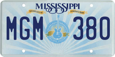 MS license plate MGM380