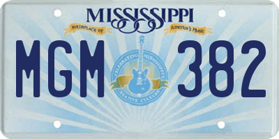MS license plate MGM382