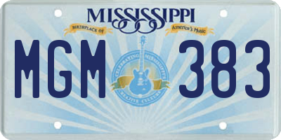 MS license plate MGM383