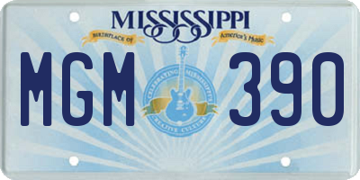MS license plate MGM390