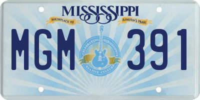 MS license plate MGM391