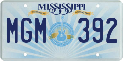 MS license plate MGM392