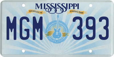 MS license plate MGM393